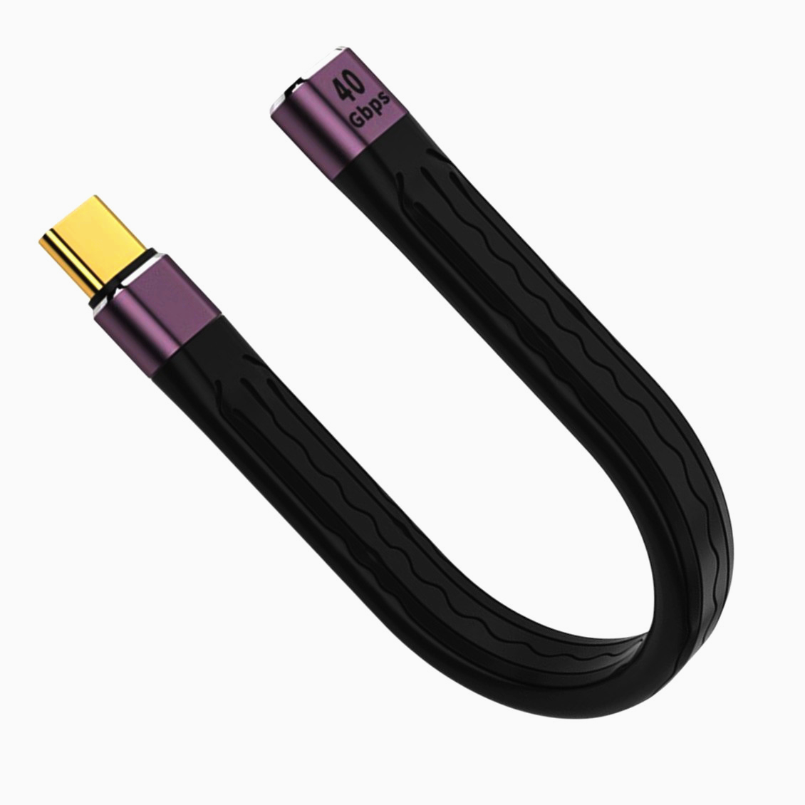 Кабель USB-C 4.0 13 см для аудио-видео, зарядка 240W, передача 40Gb/s, угловой дизайн