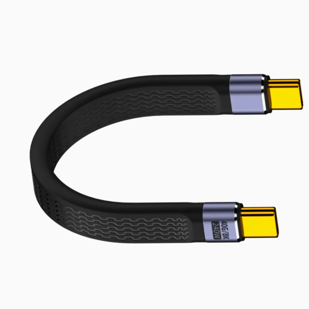 Кабель USB-C 4.0 240W 13 см, швидка зарядка до 40 Гбит/с, оригінал, темно-сірий