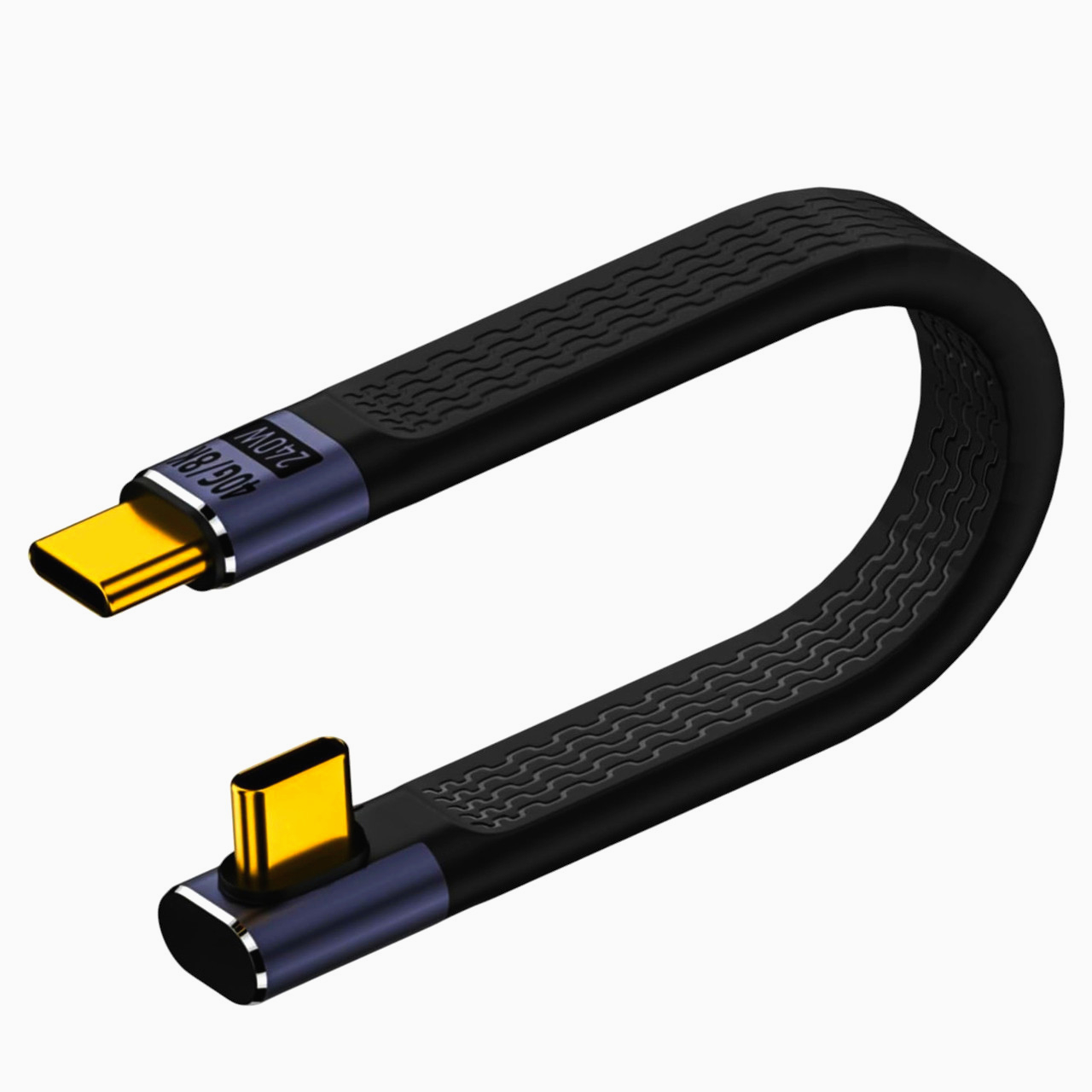 USB-C кабель USBC4-40-SMM 13 см угловой 240W 40Gb/s для быстрой зарядки и 8K передачи данных