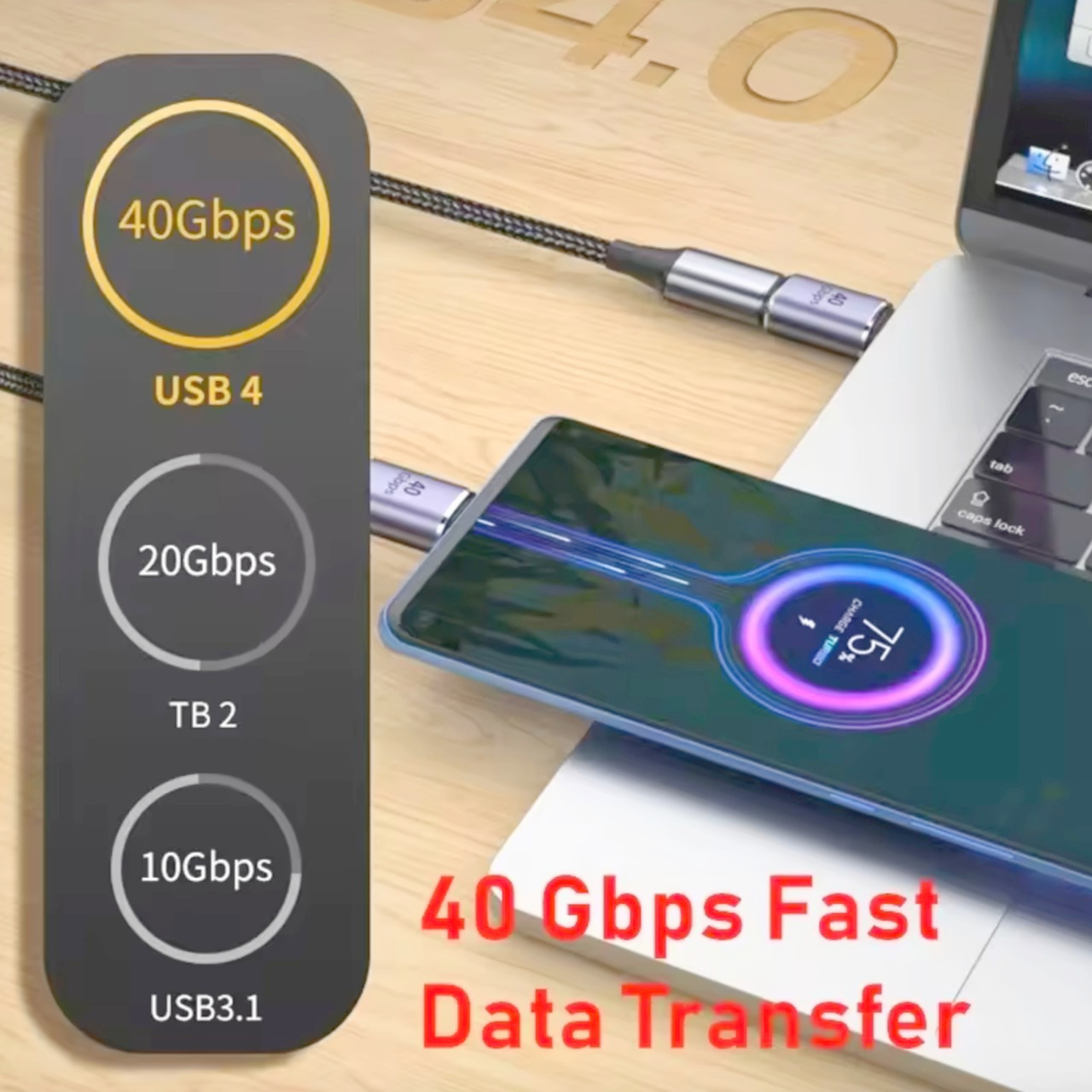 I-Taki USB-C 4.0 адаптер female-to-female, 40 Гбит/с, зарядка 100 Вт, 8K, Южная Корея