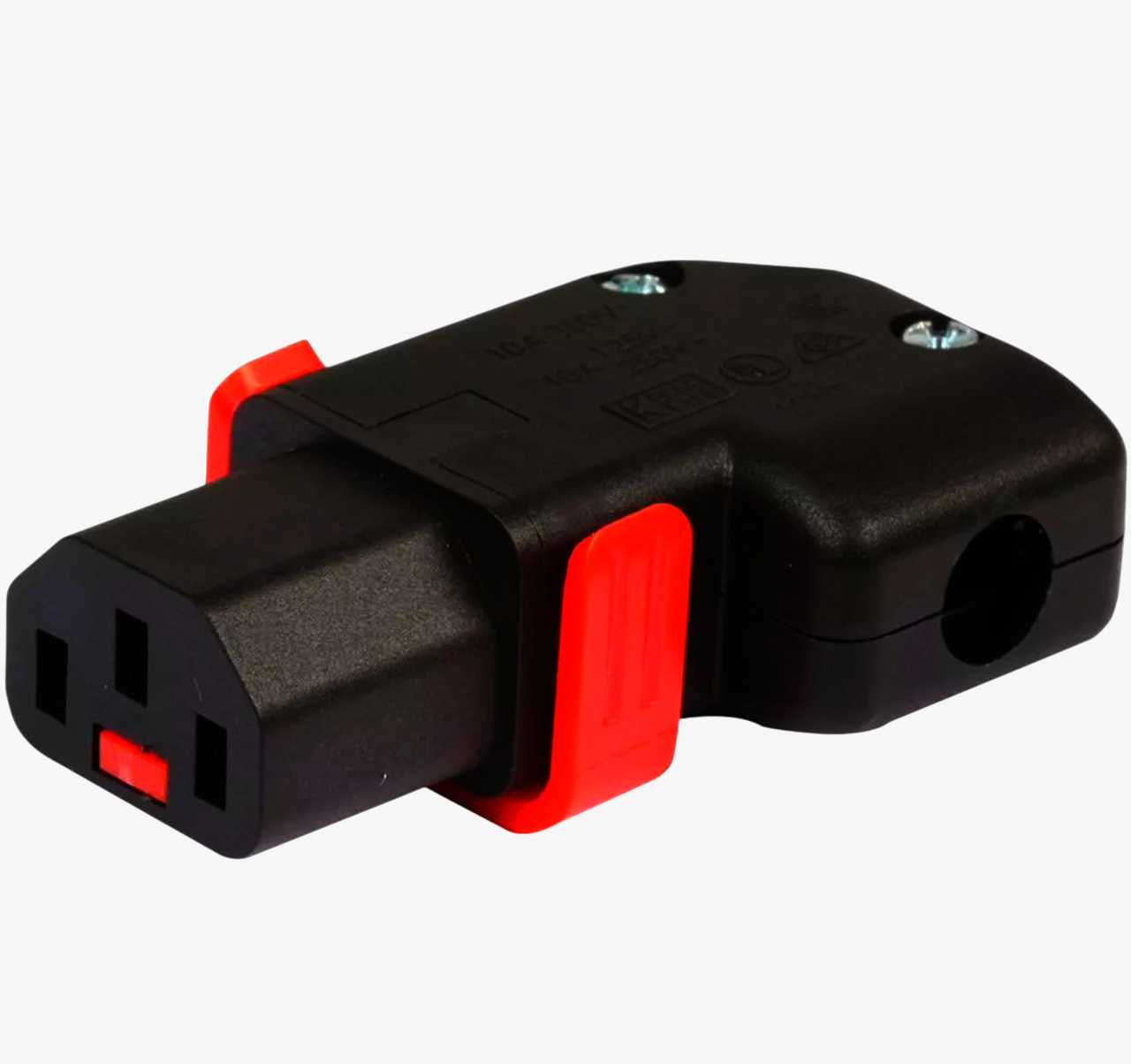 Угловое гнездо C13 Lock IEC320 250В 3 контакта, 1м, оцинкованная сталь для серверов и студий