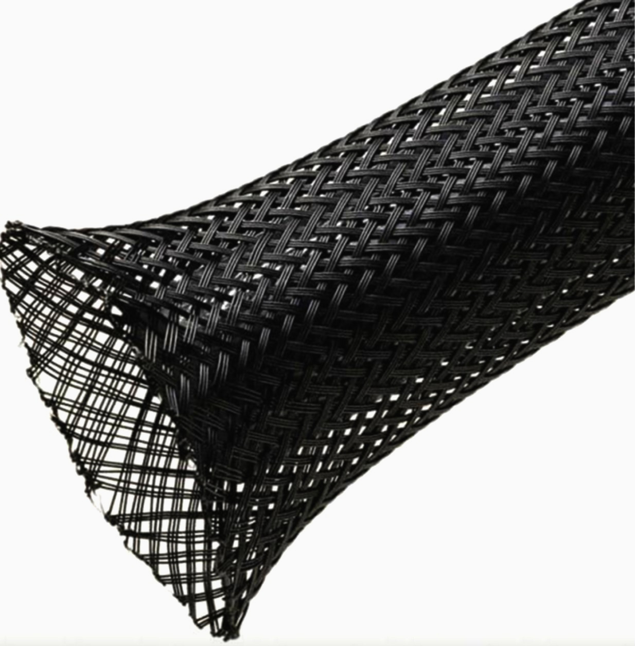 Плетеная оплетка TECHFLEX PET 1 м для кабелей диаметром 3.2-10.9 мм, черная