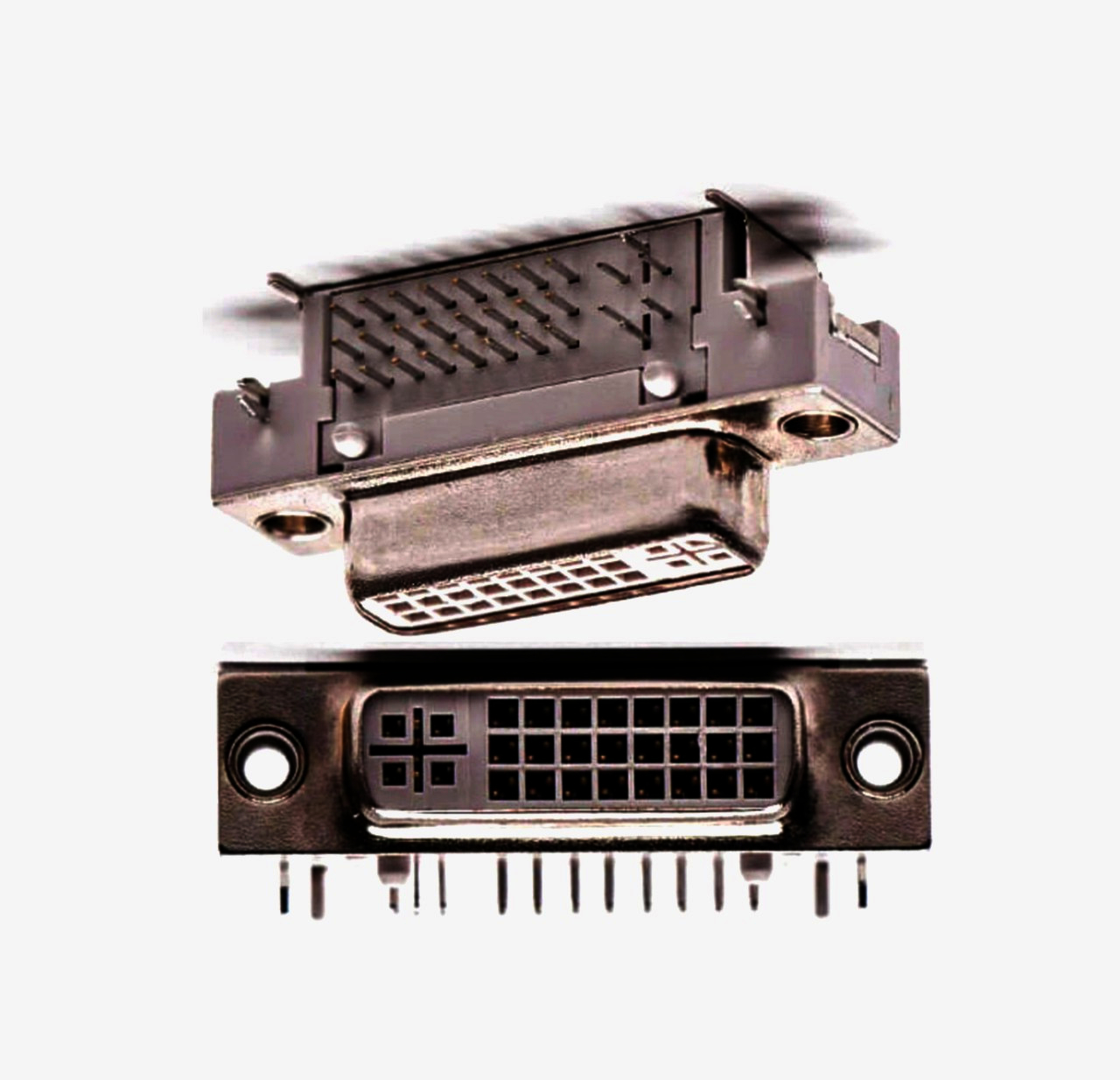 DVI-разъем I-Taki 90°, 29 контактов, под пайку, позолоченное покрытие, Южная Корея