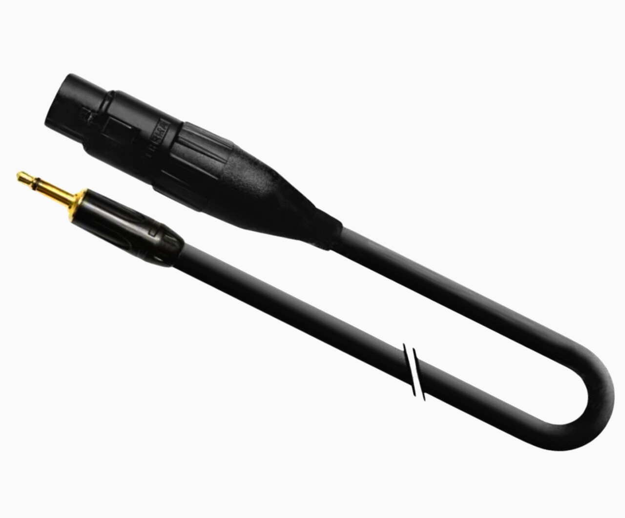 Аудіо кабель Jack 3.5 mono - XLR3, 0.5 м, чорний, металеві конектори, для мікрофонів та інструментів