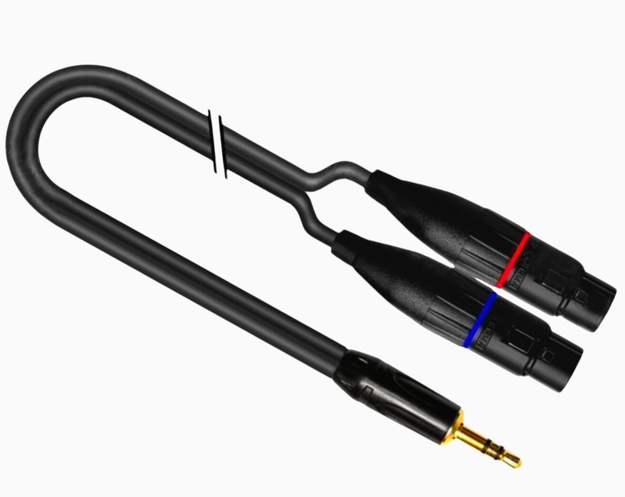 Кабель 3.5 мм стерео на 2 XLR3, 50 см, медь, матовый корпус, модель 1T-AIC47-00.5 для аудиоаппаратуры