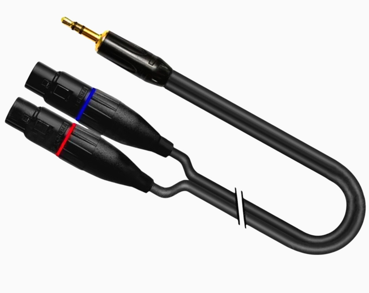 Кабель 3.5 мм стерео на 2 XLR3, 50 см, медь, матовый корпус, модель 1T-AIC47-00.5 для аудиоаппаратуры