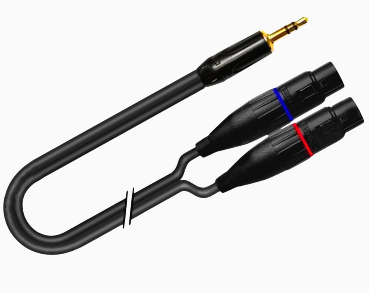 Кабель 3.5 мм стерео на 2 XLR3, 50 см, медь, матовый корпус, модель 1T-AIC47-00.5 для аудиоаппаратуры