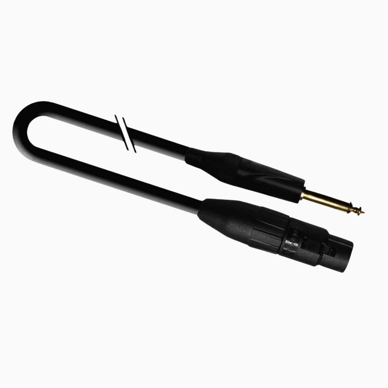 Аудіокабель Jack 6.3 mono - XLR3 гніздо, 0.5 м, чорний матовий метал, оригінал для мікрофонів та інструментів