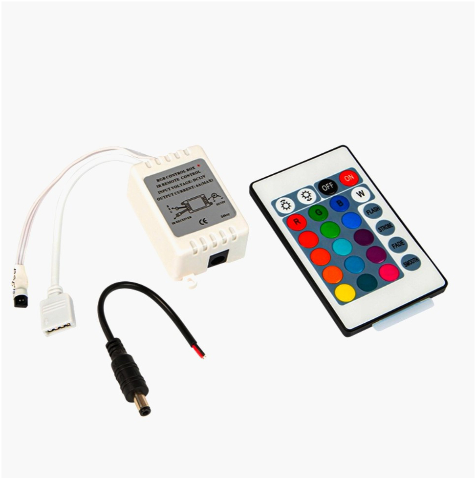 Контроллер RGB LED ленты с ИК пультом 3 канала 2А 12В компактный 50x35x20 мм FTC