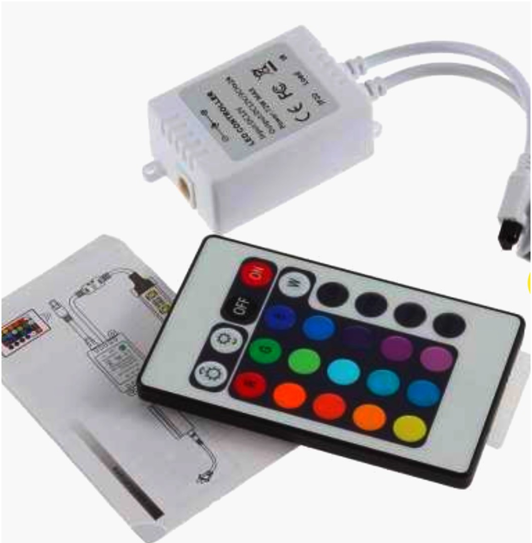 Контроллер RGB LED ленты с ИК пультом 3 канала 2А 12В компактный 50x35x20 мм FTC