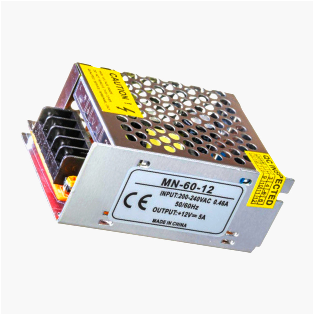 Блок питания LED Technologies 12V 5A 60Вт, металлический, компактный 85×58×37 мм для LED-освещения