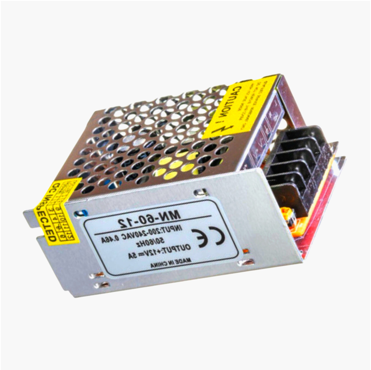 Блок живлення LED Technologies 60W 12V 5A, металевий корпус, вхід 85-264VAC, для освітлення