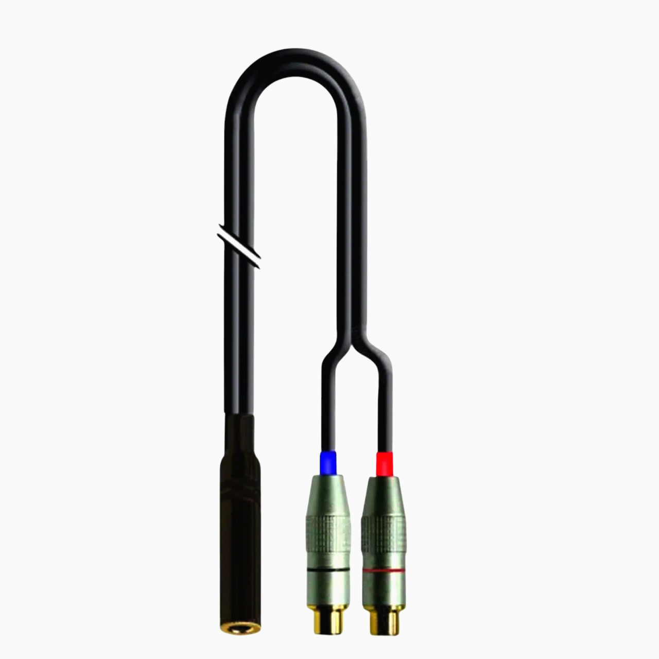 Аудио кабель-переходник 6.3 мм стерео - 2x RCA, длина 0.5 м, черный, Interlink