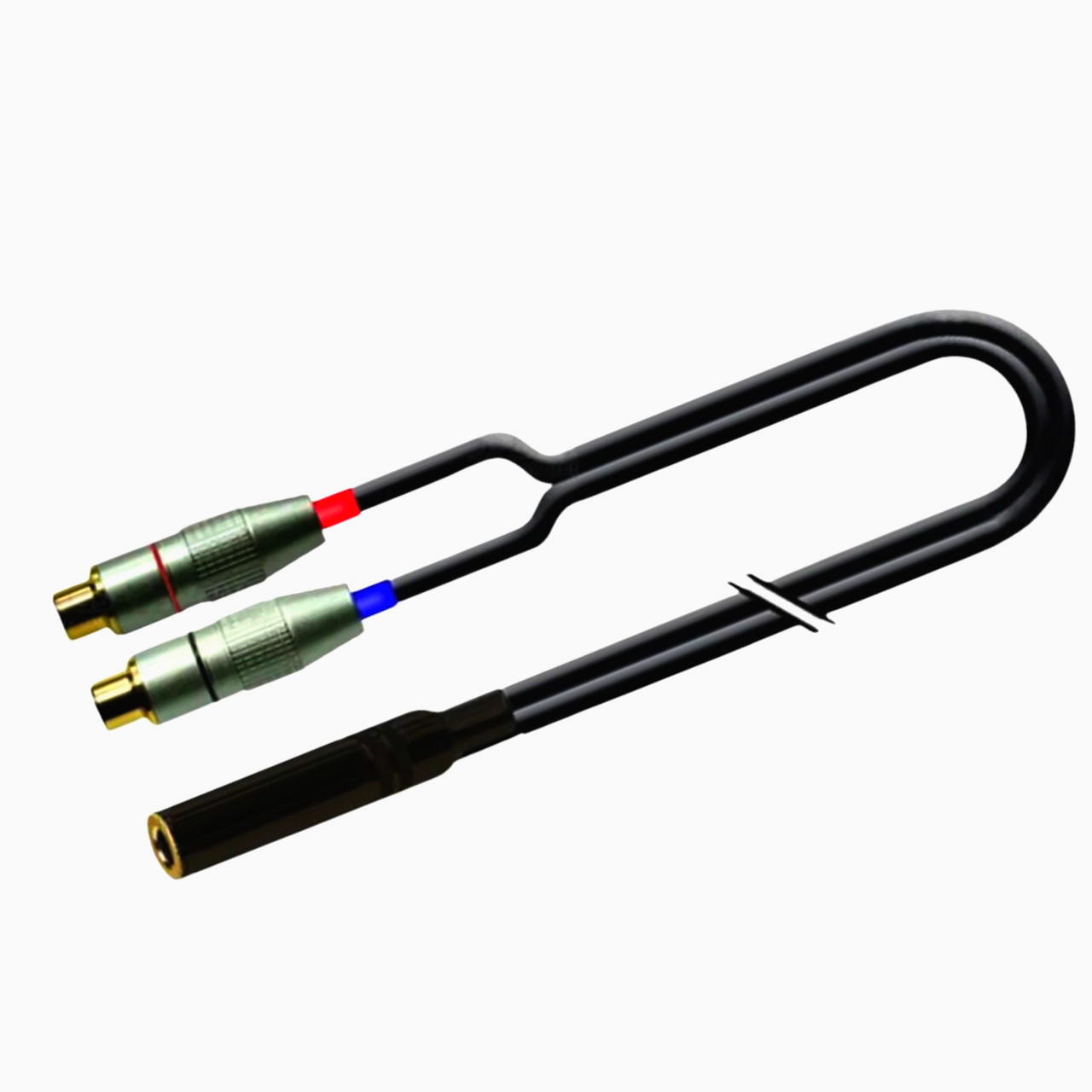 Аудио кабель-переходник 6.3 мм стерео - 2x RCA, длина 0.5 м, черный, Interlink