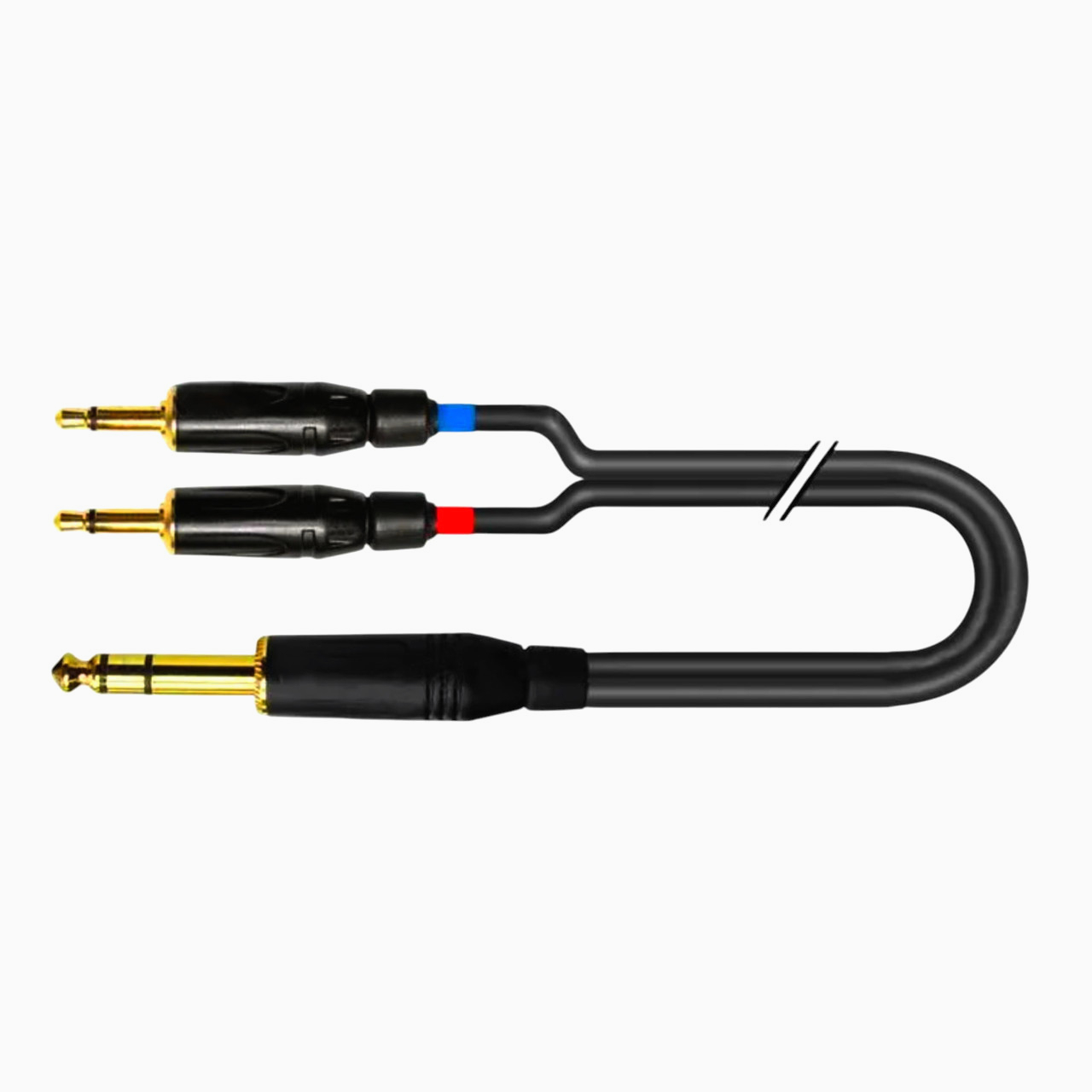 Кабель-розгалужувач Interlink 0.5 м Jack 6.3 на 2 Jack 3.5, стерео, чорний, матовий