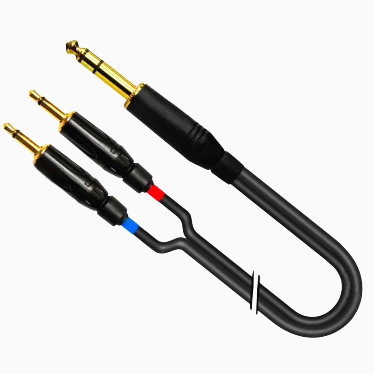 Кабель-розгалужувач Interlink 0.5 м Jack 6.3 на 2 Jack 3.5, стерео, чорний, матовий