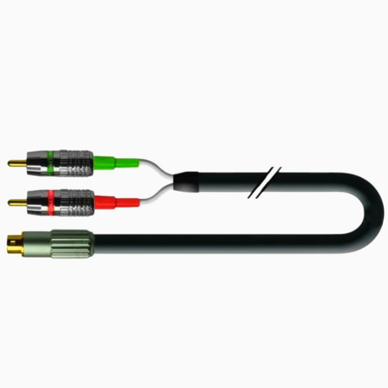 Кабель S-Video 4-pin на 2 RCA 1 м, позолоченные контакты, для видеокамер и проекторов 1T-V15-01