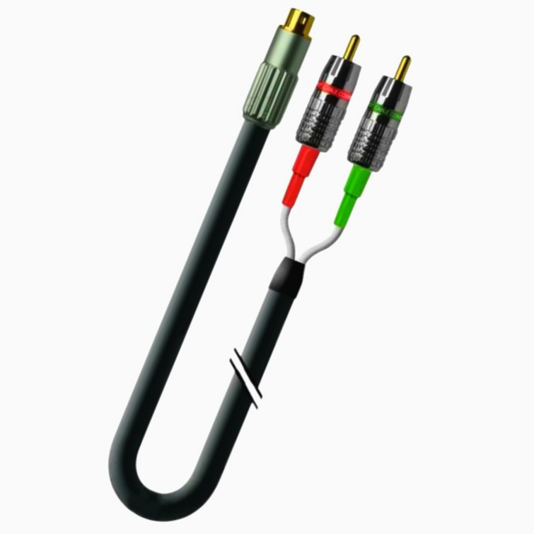 Кабель S-Video 4-pin на 2 RCA 1 м, позолоченные контакты, для видеокамер и проекторов 1T-V15-01