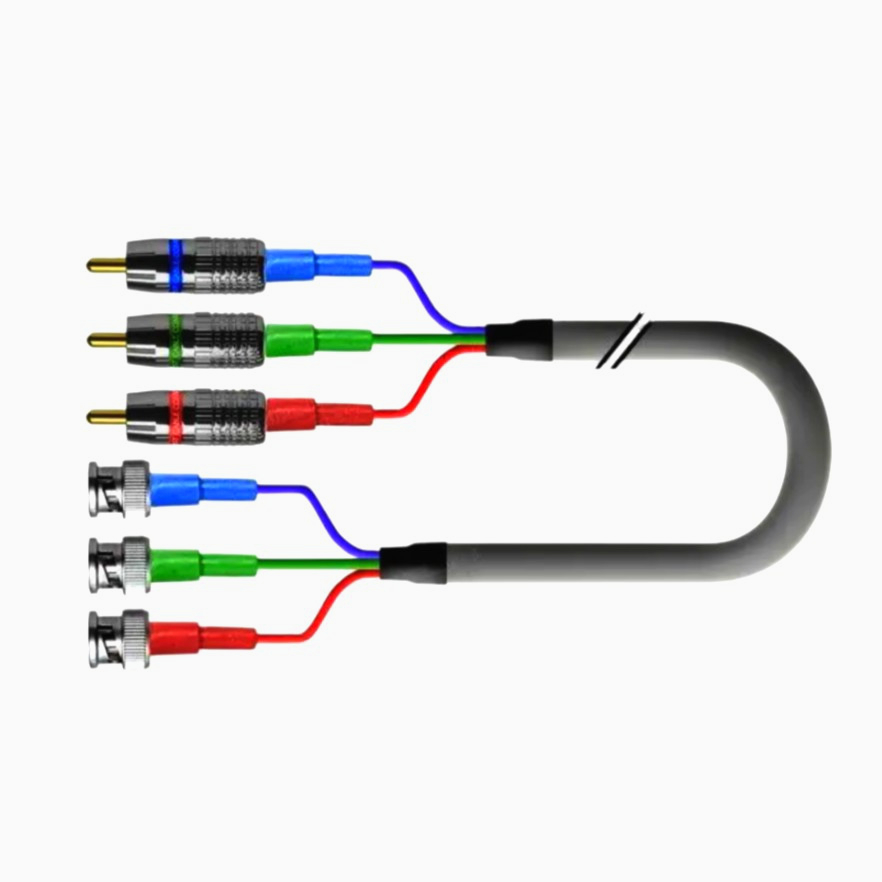 Кабель 3 RCA - 3 BNC 1 м, RGB, луженая медь, Hi-Fi, Ø7.5 мм для видеоустройств