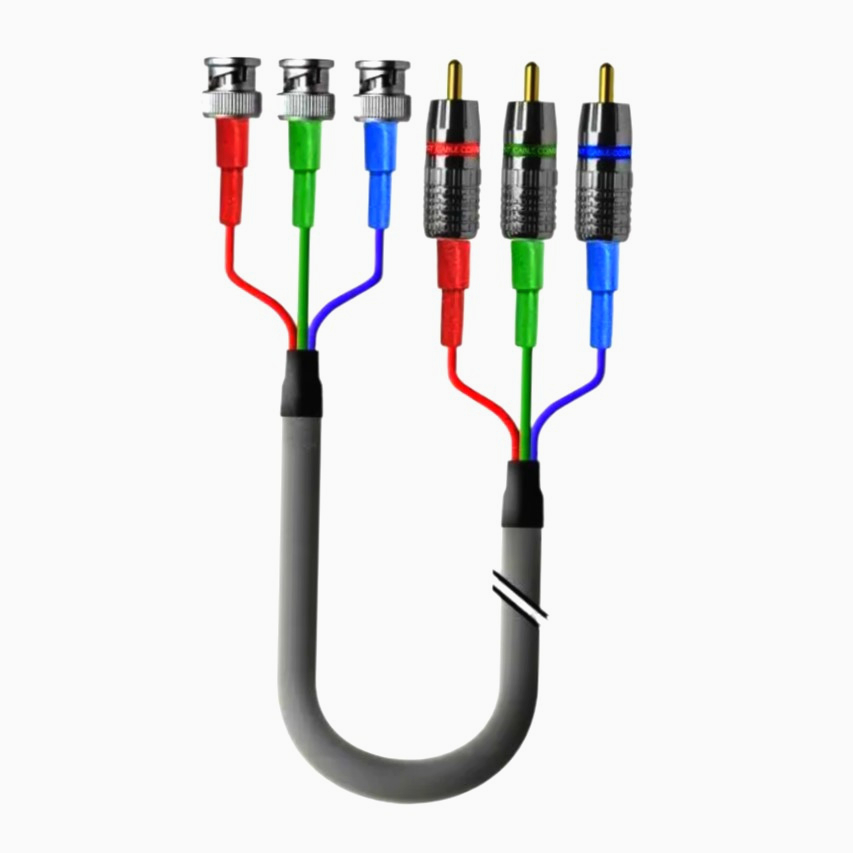 Видеокабель 1 метр 1T-V6-01C Hi-Fi RCA на BNC, 7.5 мм, металл - высокое качество видео