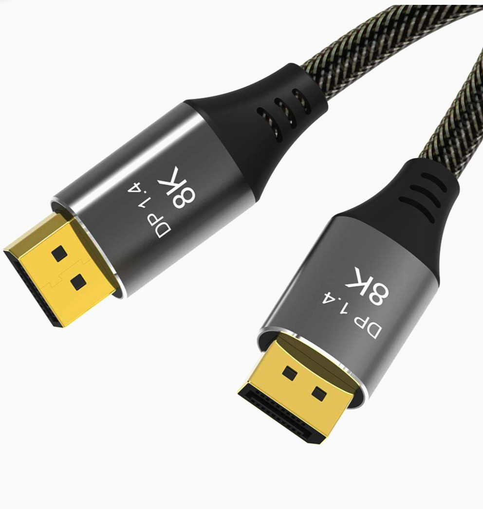 Кабель DisplayPort 1.4, 6 мм, 3 м, 32.4 Гбит/с, медный, Ultra HD 8K, 3D - для видео и звука