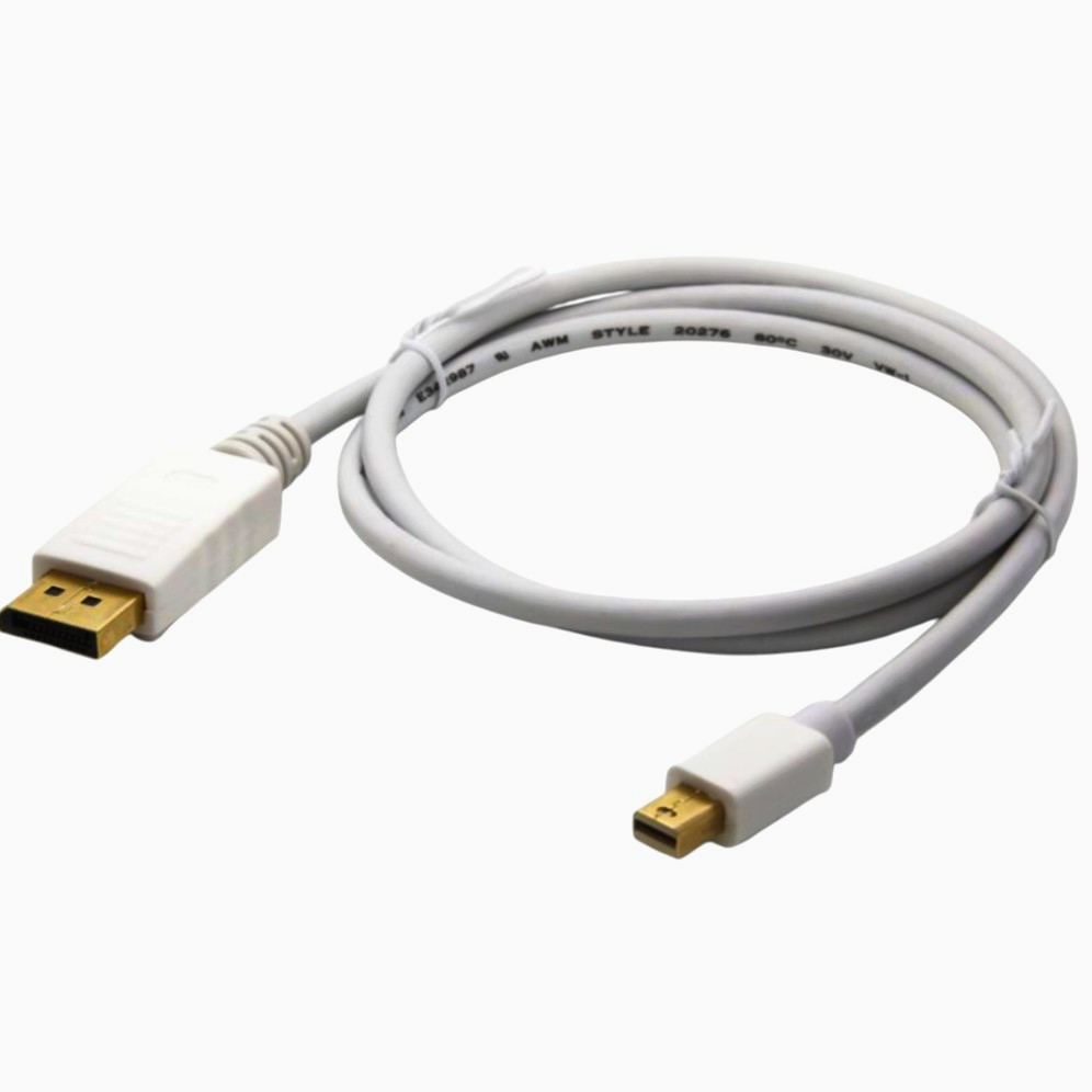 Кабель I-Taki Mini DisplayPort - DisplayPort 1.1, 2 м, білий для MacBook та HDTV, 10.8 Гбіт/с