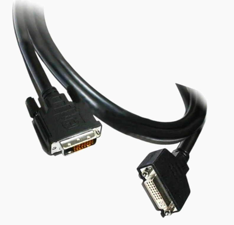 Кабель DVI-D Dual Link I-Taki 1.8м (штекер-гніздо) для підключення відеопристроїв, чорний