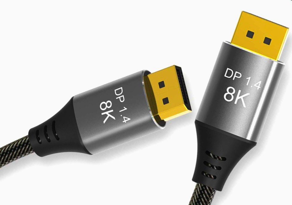 DP 1.4 кабель 1м 144 Гц 8K 32.4 Гбіт/с Plug-to-Plug, преміум якість для телевізорів і моніторів