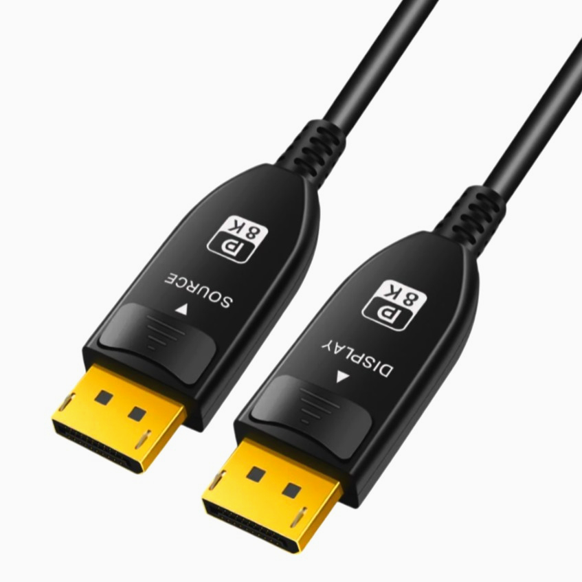 Кабель DisplayPort 1.4, 100 м, 8K/60Hz, оптичний, з позолотою, для ПК і проекторів