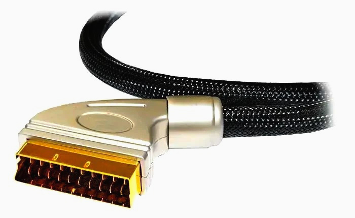 Елітний SCART-кабель 2 м 1T-VR10-02, вуглецевий корпус, позолочені контакти, OFC мідь