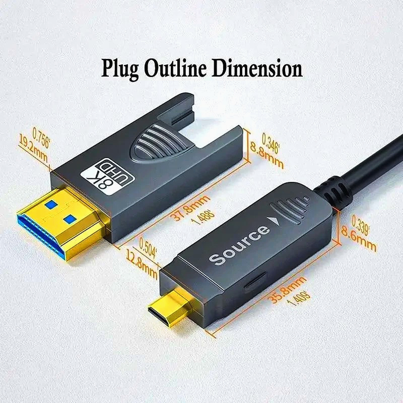 Кабель HDMI 2.1 15м 8K/60Hz для OLED/4K/8K ТВ, високошвидкісний, 24K, ARC, Ethernet