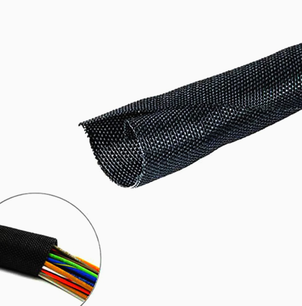 Оплетка JDD SCS чорна самозакриваючася для кабелів Ø0,8 см, 1 м, зносостійка, 25% перекриття