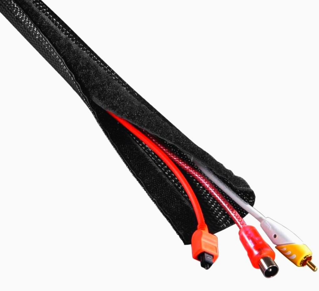 Оплетка JDD Tech VCW-051BK для кабелів 51 мм, чорна, 1 м на липучці Velcro, поліестер