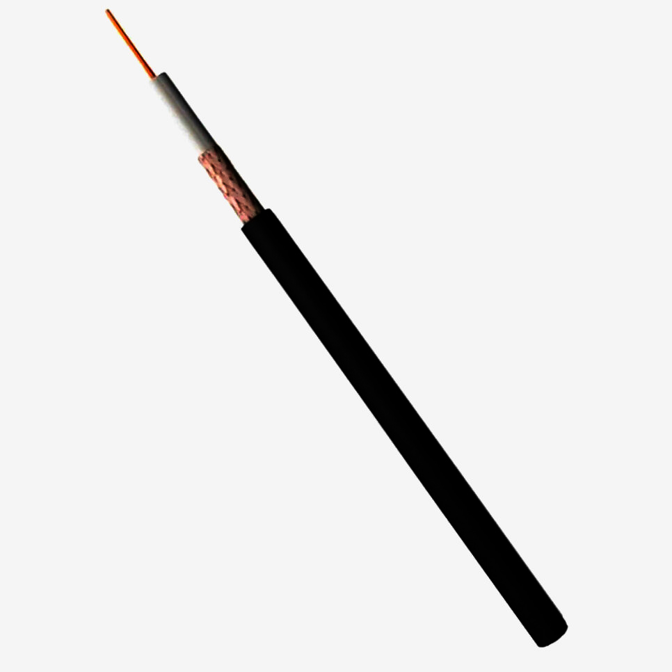 РЧ-кабель RG174 50 Ом термостойкий, медный проводник Ø2.8 мм, длина 1 м для ТВ и связи