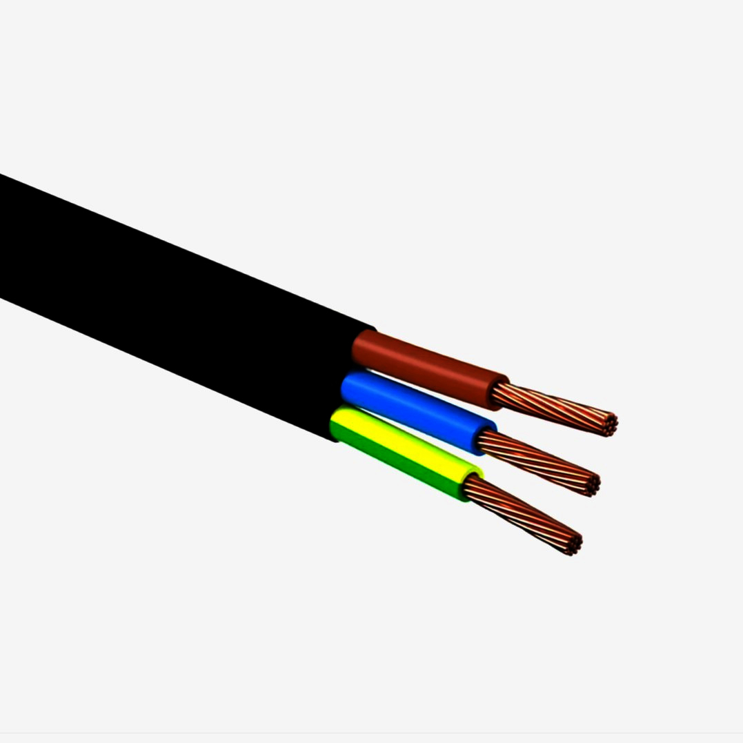 Кабель Titanex H07RN-F 3x2,5 мм2 для удлинителей, черный, 1 м, надежный и долговечный