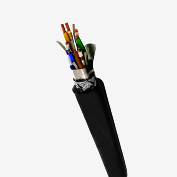 Эластичный патч-кабель 1м SF/UTP 5e для улицы, экранированный, черный, огнестойкий