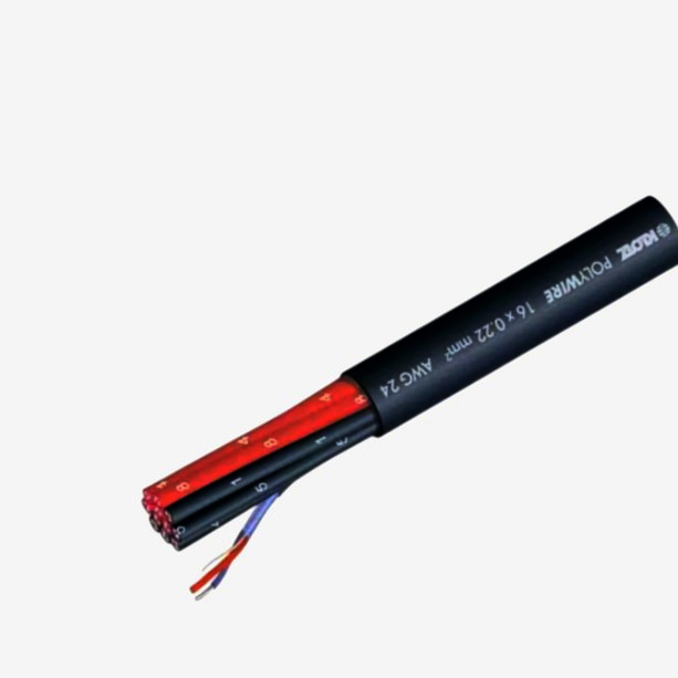 Кабель мультикор PolyWIRE AWG24, 1 м, 12 пар, екранований, для аудіосистем, чорний