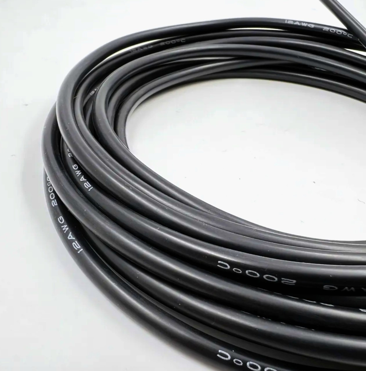 Гибкий термостойкий кабель Минзан 14 AWG 55А, силикон, черный, 1м, многожильный, 600В