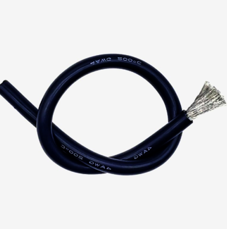 Гибкий термостойкий кабель Минзан 14 AWG 55А, силикон, черный, 1м, многожильный, 600В