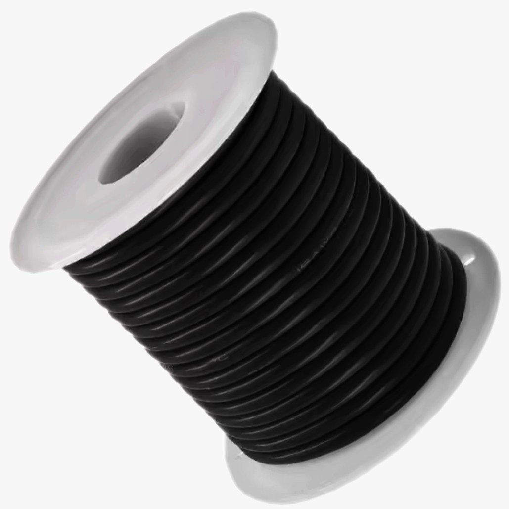 Гибкий термостойкий кабель Минзан 14 AWG 55А, силикон, черный, 1м, многожильный, 600В