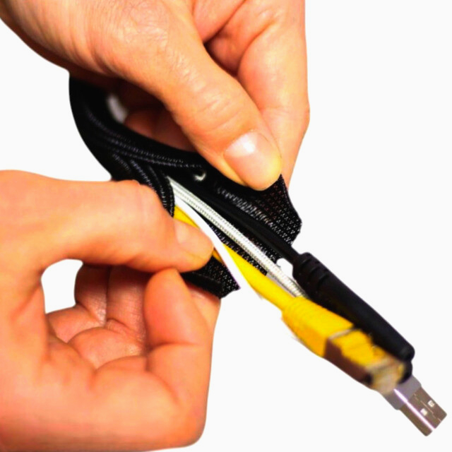 Оплётка JDD Tech 1 м, самозакрывающаяся, нейлоновая, max Ø 40 мм, черная, SCW-038BK