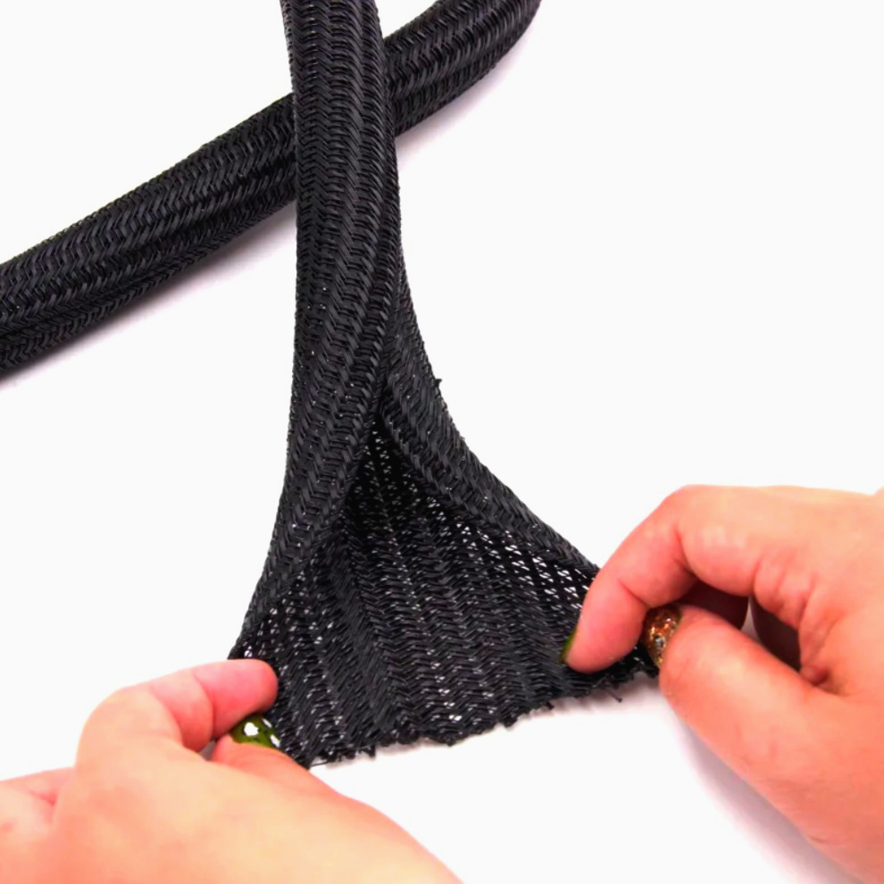 Оплётка JDD Tech 1 м, самозакрывающаяся, нейлоновая, max Ø 40 мм, черная, SCW-038BK
