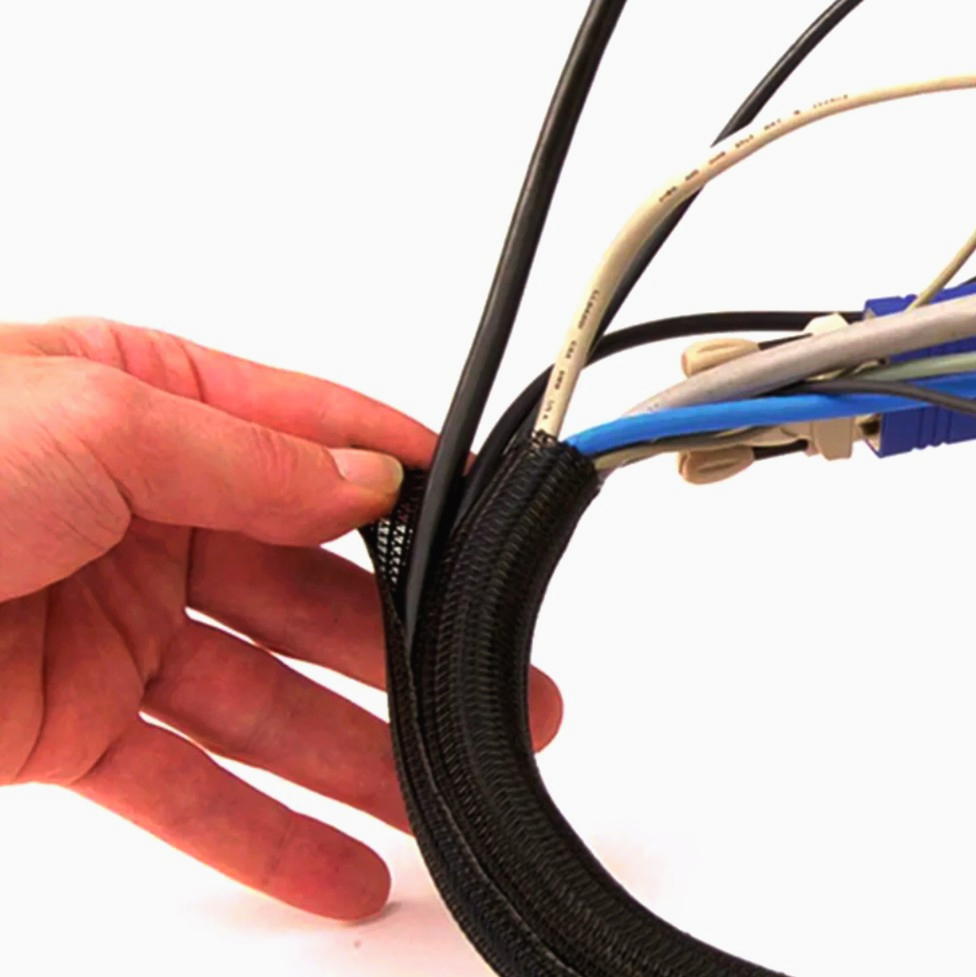 TECHFLEX Flexo F6 оплетка гибкая 1 м черная для кабелей Ø 50.8 мм самозакрывающаяся