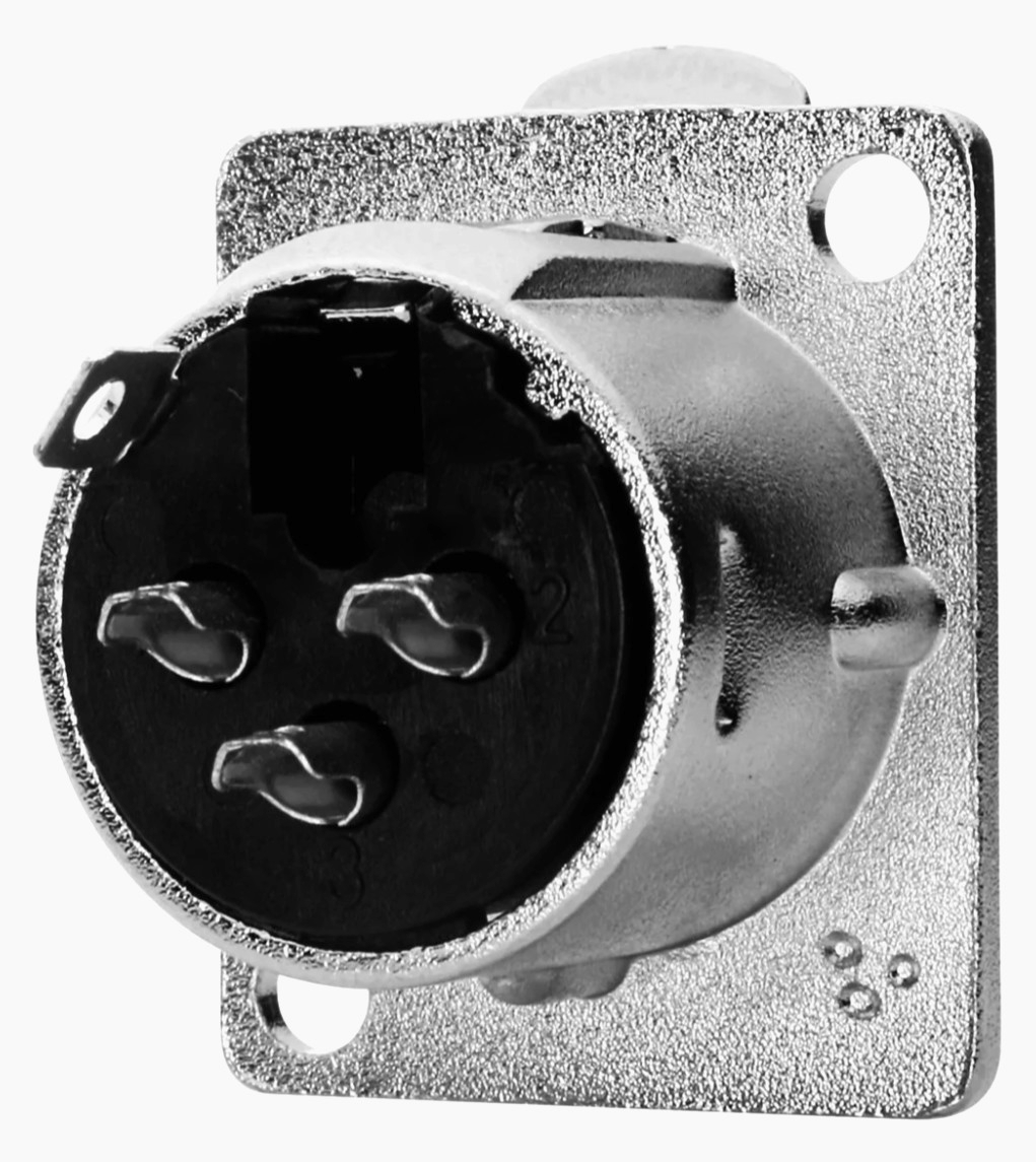XLR-роз'єм MOCO 3-pin D-тип для аудіообладнання, нікелевий корпус, пайка, XLR-P3F
