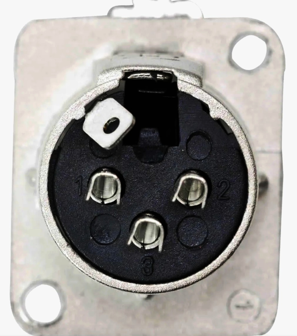 XLR-роз'єм MOCO 3-pin D-тип для аудіообладнання, нікелевий корпус, пайка, XLR-P3F