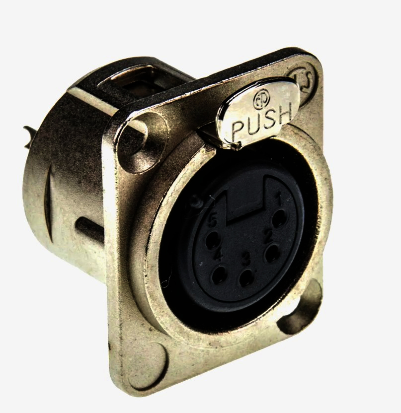 MOCO XLR-P5F роз'єм-гніздо 5 пиновий нікель для аудіо систем, пайка D-тип, 1 шт.