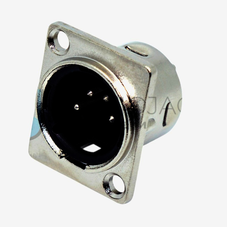 Гніздо MOCO XLR-P4F, 4-контактне, D-фикс, для аудіосистем, пайка, нікель, 1 шт.