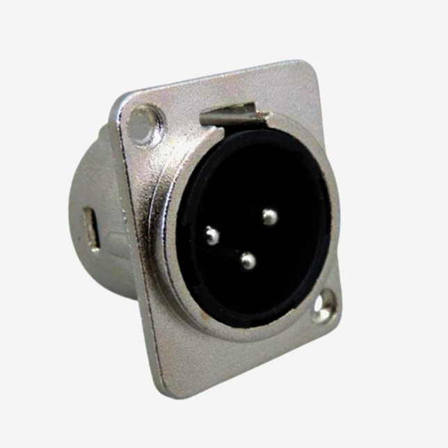 Разъем XLR-P3M MOCO 3-контактный никелевый штекер D-формата для микшеров и акустики под пайку