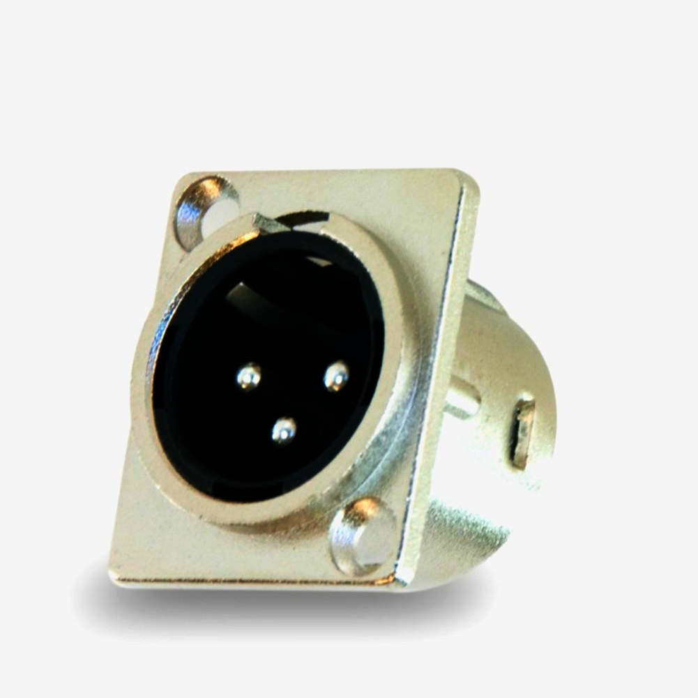 Разъем XLR-P3M MOCO 3-контактный никелевый штекер D-формата для микшеров и акустики под пайку