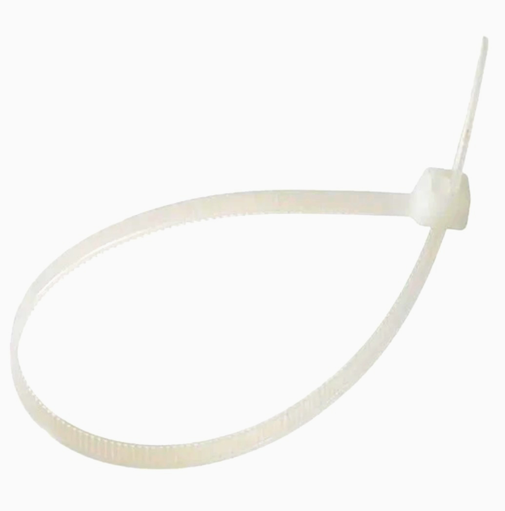 Органайзер JDD TECH: нейлонові стяжки 2.5×200 мм, 100 шт для кабелів і проводів, білі